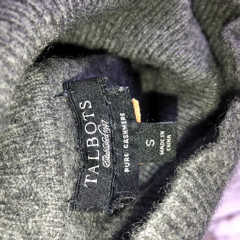 Talbots Dk Gray Cashmere Cable Knit Sweater View 2